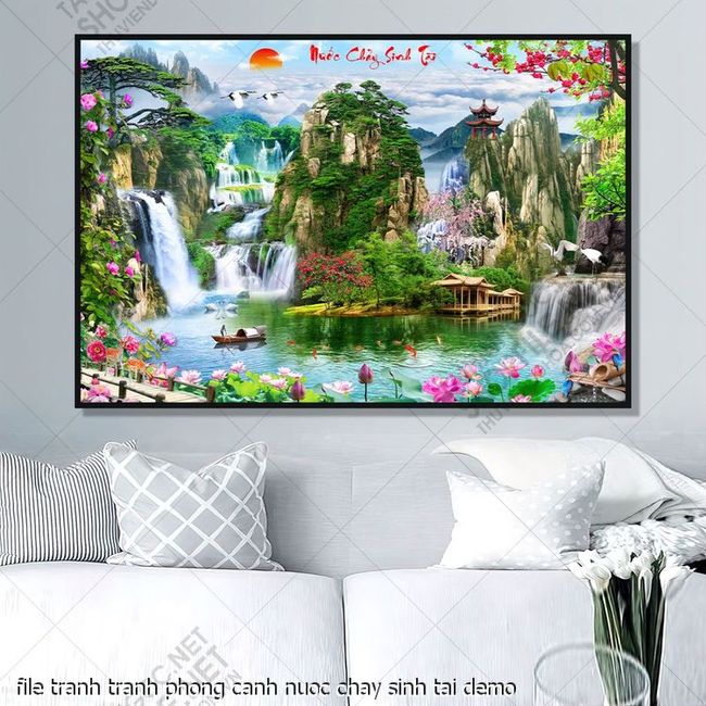 file tranh tranh phong canh nuoc chay sinh tai